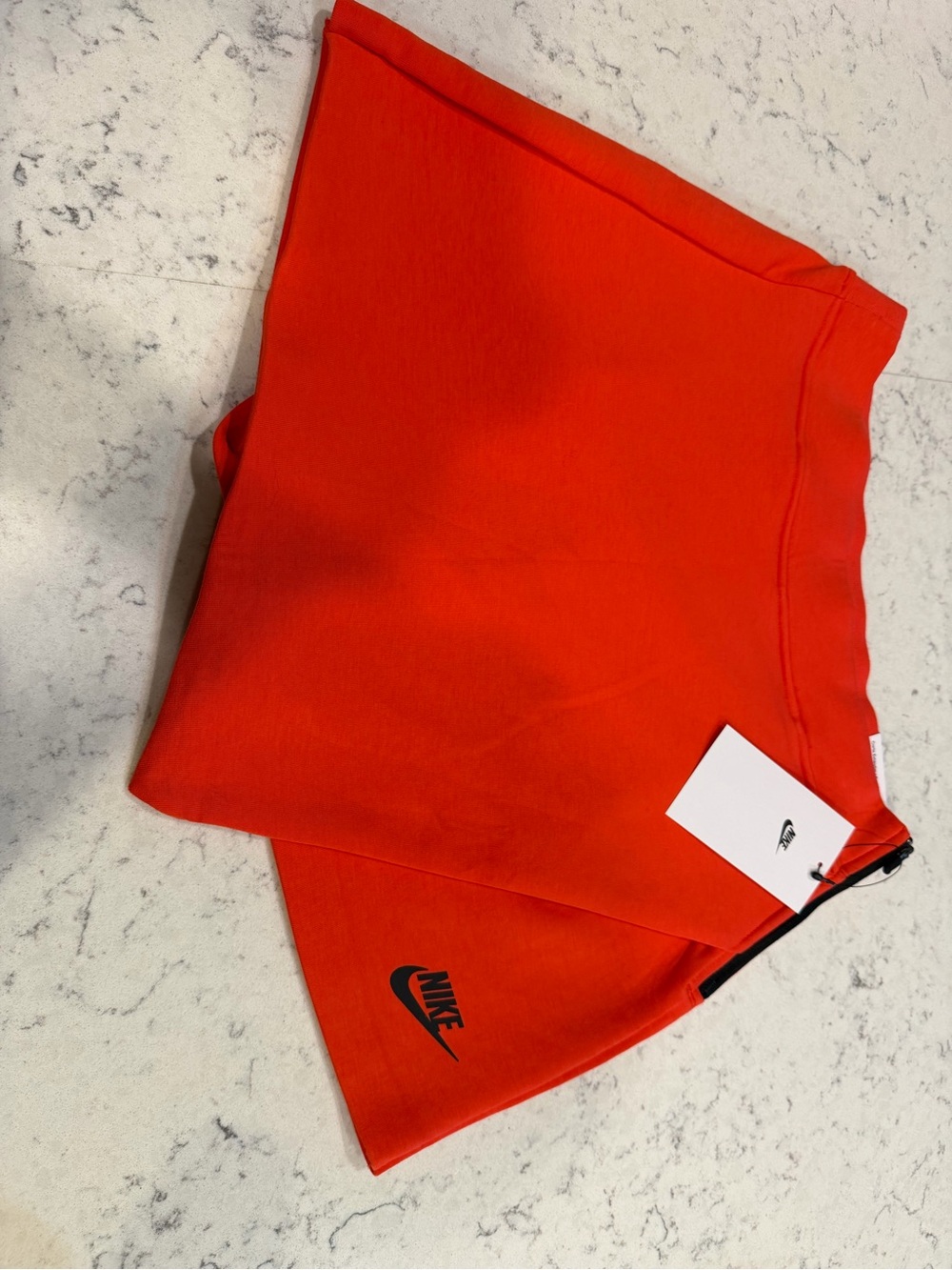 Nike Women's Bright Red Athletic Shorts with Black Logo